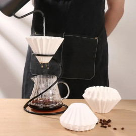 Omran Cart Wave 185 Coffee Filters – 100pcs, 2–4 Cup Size, Fits Kalita 185, High-Density Paper for Clean Pour Over Brewing 2