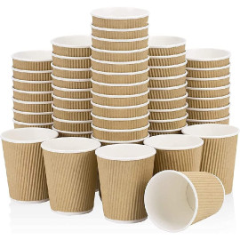 8oz / 200ml Kraft Ripple Wallpaper Hot Cup – Brown