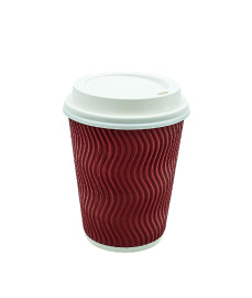 8oz Wavy Wallpaper Hot Cup – Red
