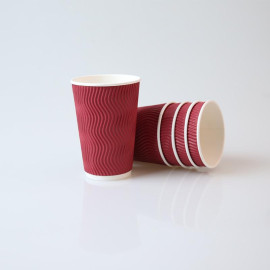 8oz Wavy Wallpaper Hot Cup – Red 2