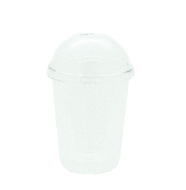 PET Clear Disposable PET Plastic Cups with Lids, 10oz