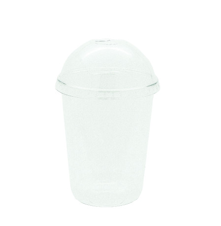 PET Clear Disposable PET Plastic Cups with Lids, 10oz