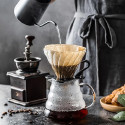 طقم تحضير القهوة V60 من عمران كارت – 7 قطع مع سيرفر 600مل، دريبر، فلاتر، مطحنة، كتل 600مل، بخاخ، كوب زجاج