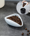 طقم قهوة V60 من أمران كارت – 8 قطع: سيرفر رمادي، مطحنة، قمع V60، فلتر بني، علبة بن، صينية سيراميك، بخاخ ترطيب
