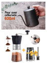 Omran Cart Wave Coffee Set – 10pcs Pour Over Kit with Server, Dripper, Filters, Grinder, Scale, Kettle, Brush & Tools