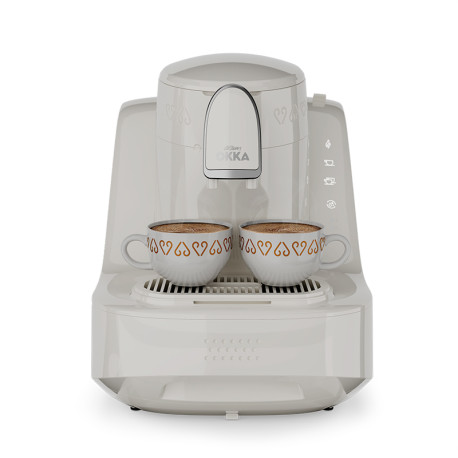 Arzum Okka Elite OK0040-05 Turkish Coffee Machine White/Chrome, Automatic with Slow & Fast Brewing, Direct-to-Cup, Self-Cleaning