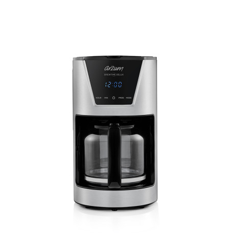 Arzum Brewtime Delux Filter Coffee Machine AR3081 Inox, 1.5L Jug, 24H Timer, Adjustable Aroma Strength, Keep-Warm, 900W