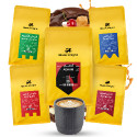 Coffee Bean Set of 5 Packs with Ceramic Cup – Perfect for Espresso & V60 Brewing