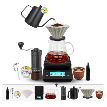 9-Piece V60 Coffee Set – Saudi National Day Special, Ceramic Dripper, Grinder, Gooseneck Kettle & Accessories