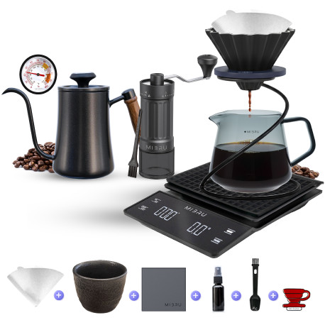 مجموعة تحضير القهوة V60 الخاصة - مجموعة باريستا كاملة من 12 قطعة