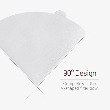 Coffee Filter 100pcs White Color Size 2-4 Cups with Box V-Shape Ideal for V60 Pour Over and drip Coffee Makers - Image 6