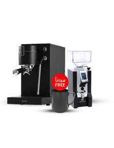 مجموعة آلة الإسبريسو دبليو بي إم بريموس بتقنية التحكم بالضغط وطاحونة يوريكا سبيشاليتا