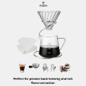 طقم تحضير القهوة المقطرة الزجاجي – دريبير مع إبريق 400 مل وفلاتر ورقية من زجاج بوروسيليكات فاخر