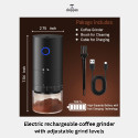 Mini Coffee Grinder Electric Burr Coffee Grinder Portable Grinder with Adjustable Coarse Fine