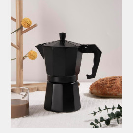 Coffee Pot – Classic Aluminum Moka Pot (6-Cup, Black) 2