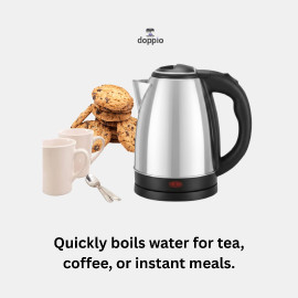 Electric Kettle – 2L Stainless Steel Fast-Boil Water Heater (Silver & Black) 2