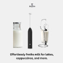 مضرب حليب كهربائي قابل للشحن DOPPIO – خلاط رغوة يدوي للقهوة واللاتيه والكابتشينو