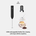 مضرب حليب كهربائي قابل للشحن DOPPIO – خلاط رغوة يدوي للقهوة واللاتيه والكابتشينو