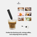 مضرب حليب كهربائي قابل للشحن DOPPIO – خلاط رغوة يدوي للقهوة واللاتيه والكابتشينو