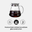 Doppio Coffee Server V60 Heat Resistant Glass Range Coffee Server 600 ml V02