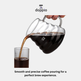 إبريق قهوة زجاجي DOPPIO V60 سعة 600 مل – زجاج مقاوم للحرارة لتحضير القهوة المقطرة (V02) 2