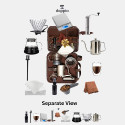 13 Pcs V60 Premium Pour Over Manual Coffee Maker with Manual Grinder Dripper Set