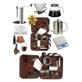 13 Pcs V60 Premium Pour Over Manual Coffee Maker with Manual Grinder Dripper Set 2
