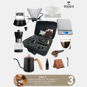 طقم DOPPIO V60 فاخر لتحضير القهوة – 12 قطعة مع مطحنة يدوية وغلاية برقبة إوزة وميزان رقمي مع حقيبة حمل