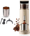 Portable USB Rechargeable Coffee Grinder with 41mm SS Burr, 60 Grind Settings for Espresso & V60