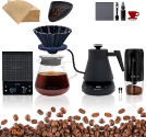 V60 Pour Over Coffee Maker Set 10pcs Barista Kit with Grinder, Gooseneck Kettle, Scale, Doser & Filters Manual Drip Brew Set