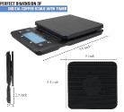 Coffee Scale with Timer 3kg 0.1g Precision | Digital V60 Drip Coffee Scale Kitchen Baking Electronic Weighting Scale