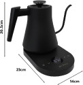 Electric Gooseneck Coffee Kettle 800ml 1000W | V60 Pour Over Kettle Temperature Control Touch Screen Auto Shut Off