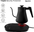 Electric Gooseneck Coffee Kettle 800ml 1000W | V60 Pour Over Kettle Temperature Control Touch Screen Auto Shut Off