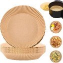 100PCS Brown Non-Stick Baking Paper Liners 6.3 Inch | Disposable Air Fryer Basket Liners for Oven, Grill, Microwave Cooking Pan