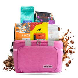 Specialty Coffee Collection 5 Unique Beans Coffee Tools Bag Pink & Ceramic Coffee Cup
