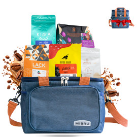 Specialty Coffee Collection 5 Unique Beans Coffee Tools Bag Blue & Ceramic Coffee Cup
