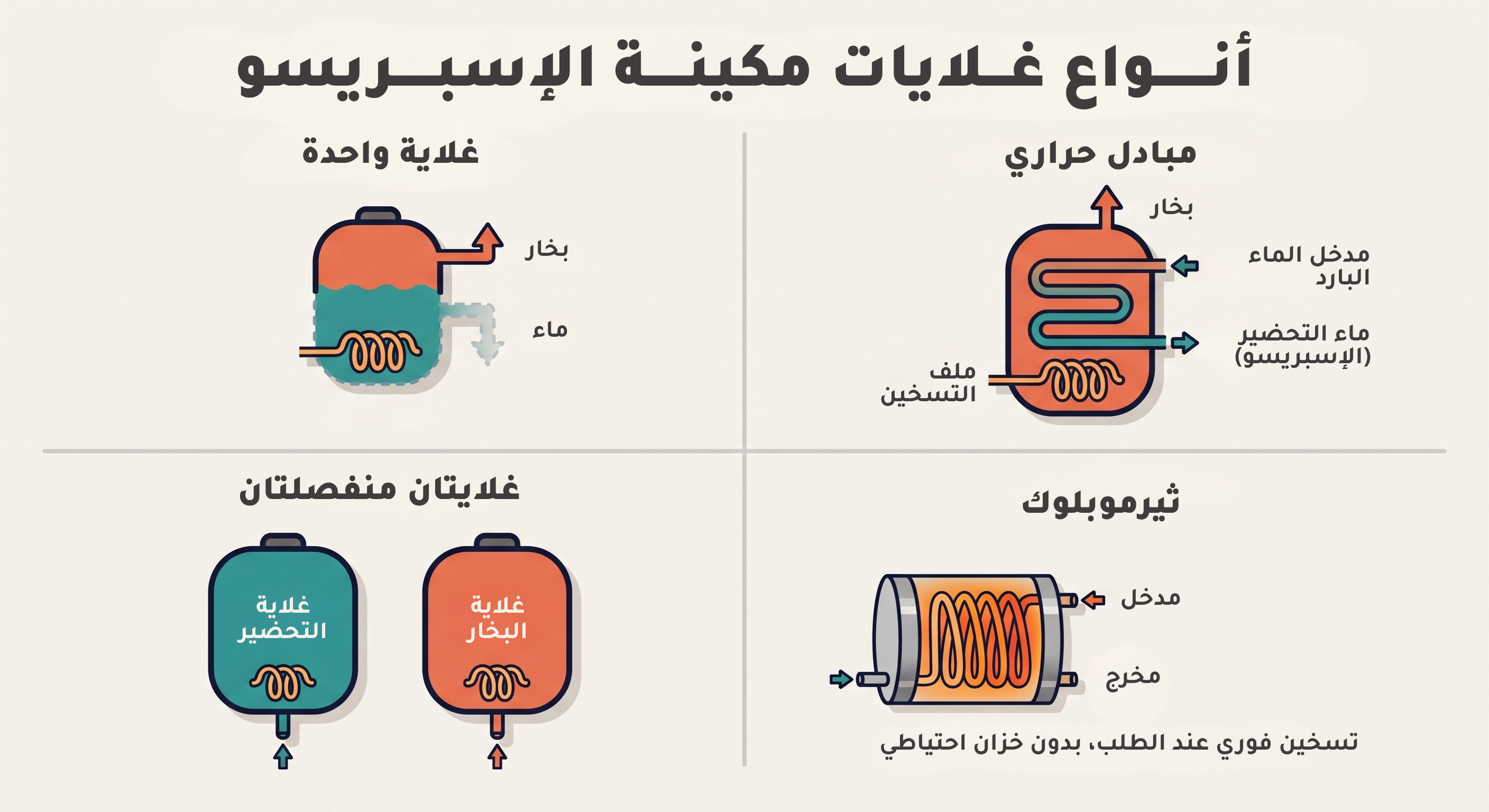 أنظمة تسخين مكائن الاسبريسو